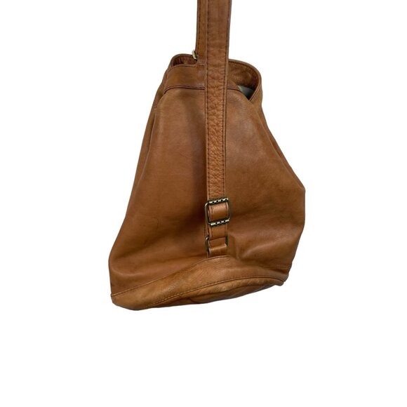 Vintage Ellington Leather Sling Backpack RUCKSACK Portland Oregon Brown - Picture 4 of 10